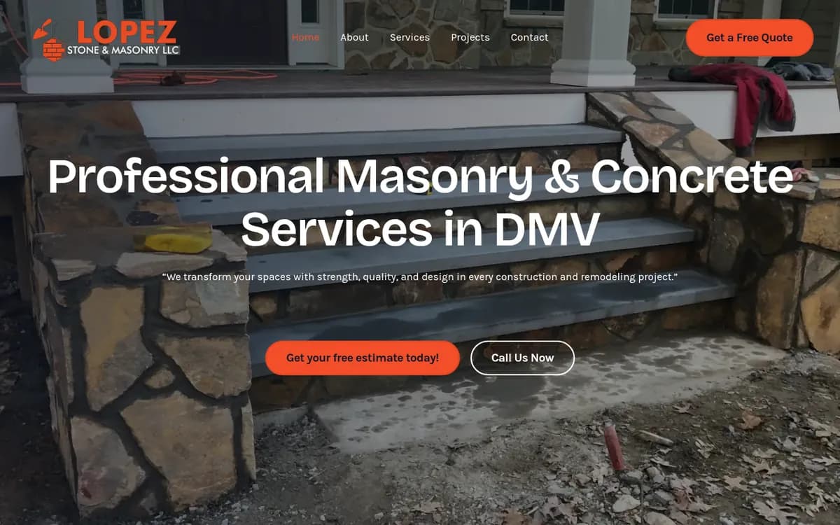 Sitio web de Lopez Stone & Masonry